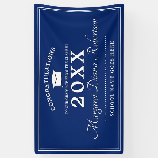 青モダン白 横断幕 (縦)