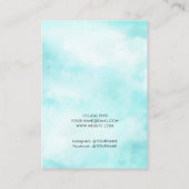 青モダン空クラウドイヤリング表示カード 名刺 (裏面)