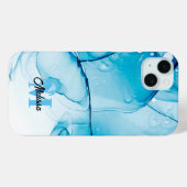 青モダン紋付きモノグラム Case-Mate iPhoneケース (裏面 (横))