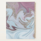 青モダン紫と金ゴールド抽象芸術 プランナー手帳 (裏面)