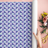 青モダン紫の幾何学的な愛のハートパターン ラッピングペーパー