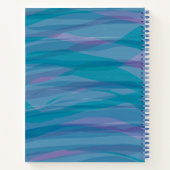 青モダン紫の水彩模様パーソナライズされた ノートブック (裏面)