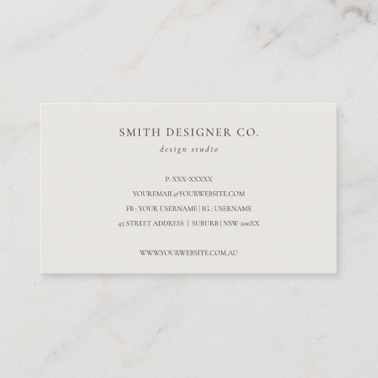 青モダン紫の葉の多い熱帯動物相のファーンロゴ 名刺 (裏面)