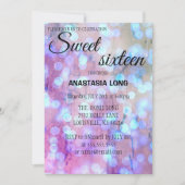 青モダン紫エレガントは日付をスパークリー保存 セーブザデート (正面)