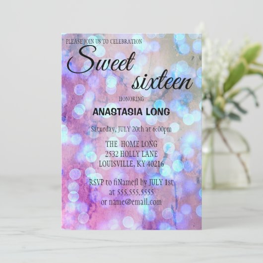 青モダン紫エレガントは日付をスパークリー保存 セーブザデート (スタンド正面)