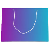 青モダン紫グラデーション ラージペーパーバッグ (正面)