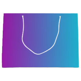 青モダン紫グラデーション ラージペーパーバッグ