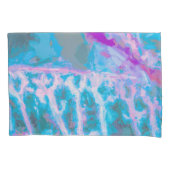 青モダン紫抽象芸術水色アート 枕カバー (正面)