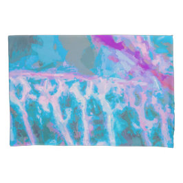 青モダン紫抽象芸術水色アート 枕カバー