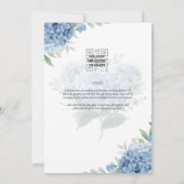 青モダン紫陽花結婚式招待状QRコード 招待状 (裏面)