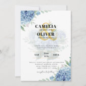 青モダン紫陽花PHOTO結婚式招待状 招待状 (正面)