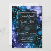 青モダン紫《写真》ぼけ味結婚式招待状 招待状 (正面)