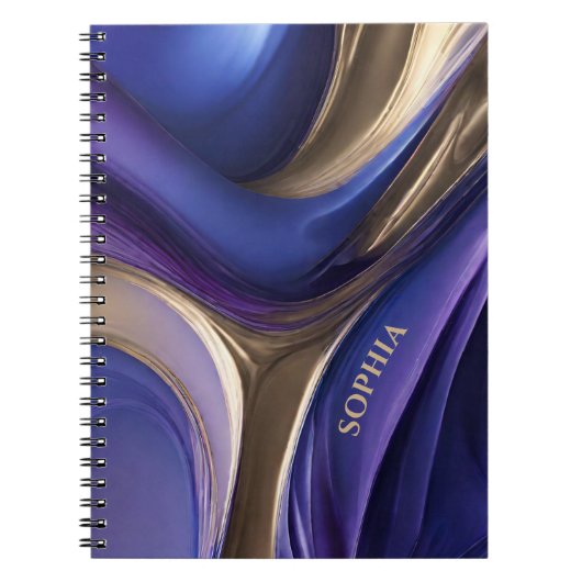 青モダン紫、金ゴールド向け ノートブック (正面)