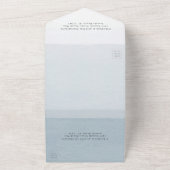 青モダン結婚色 オールインワン招待状 (外側)