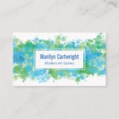 青モダン絵を描緑の名刺 名刺 (正面)