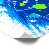 青モダン緑のおもしろい抽象芸術絵画 ポスター (角)