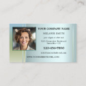 青モダン緑のオフィス写真 名刺 (裏面)