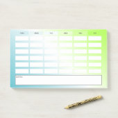 青モダン緑のグラデーションの週単位スケジュール ポストイット (デスク)