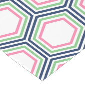 青モダン緑の六角パターン ショートテーブルランナー (コーナー)