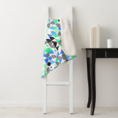 青モダン緑の幾何形状 シェルパブランケット (インサイチュ)