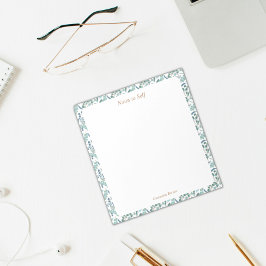 青モダン緑の植物学縁ど ノートパッド