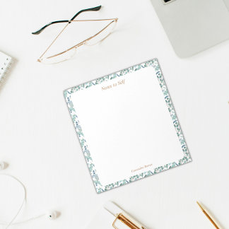 青モダン緑の植物学縁ど ノートパッド