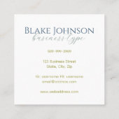 青モダン緑の水彩タイポグラフィ スクエア名刺 (裏面)