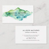 青モダン緑の水色 名刺 (正面/裏面)