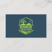 青モダン緑の芝生のサ気にービスのモウの風景 名刺 (裏面)