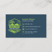 青モダン緑の芝生のサ気にービスのモウの風景 名刺 (正面)