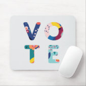 青モダン緑オレンジピンクでフローラを投票 マウスパッド (マウス)