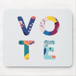 青モダン緑オレンジピンクでフローラを投票 マウスパッド