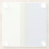 青モダン緑クリームカラーブロック ガラスコースター (裏面)