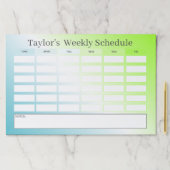 青モダン緑グラデーション学校日程 ペーパーパッド (インサイチュ)