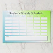 青モダン緑グラデーション学校日程 ペーパーパッド (正面)