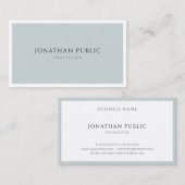 青モダン緑ミニマルエレガントテンプレート 名刺 (正面/裏面)