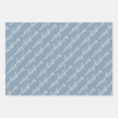 青モダン緑メリークリスマスギフトパターン ラッピングペーパーシート (正面3)