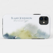 青モダン緑水彩事業広告 Case-Mate iPhoneケース (裏面(横))