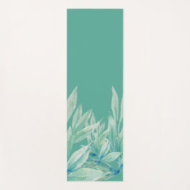 青モダン緑海抽象芸術植物水色 ヨガマット