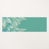 青モダン緑海抽象芸術植物水色 ヨガマット (正面(横))