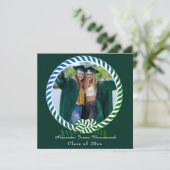 青モダン緑1写真卒業 案内状 (スタンド正面)