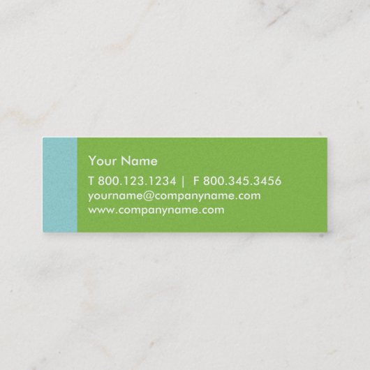 青モダン緑 スキニー名刺 (裏面)