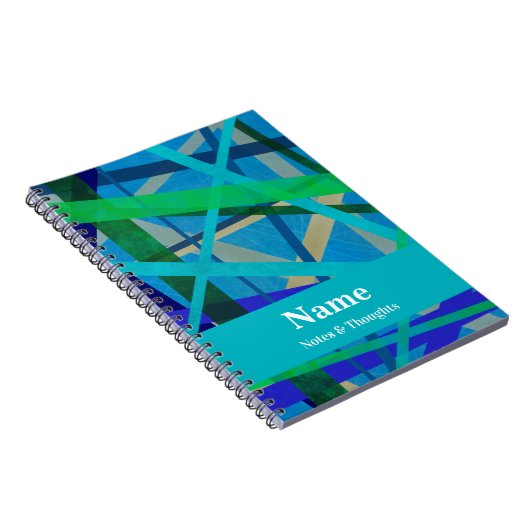 青モダン線と緑の線の抽象芸術 ノートブック (右側)