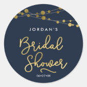 青モダン線のライトブライダルシャワー ラウンドシール (正面)