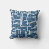 青モダン織テクスチャラインパターン クッション (正面)