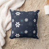 青モダン背景抽象芸術シームレスフローラ クッション (ブランケット)