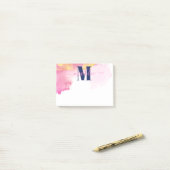 青モダン色とピンのインククラパーソナライズされたウ ポストイット (デスク上)