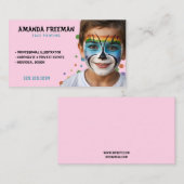 青モダン色とピンクのパーティーカラフル画家 名刺 (正面/裏面)