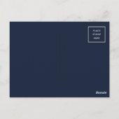 青モダン色と金ゴールドの応援の新年の写真 ポストカード (裏面)