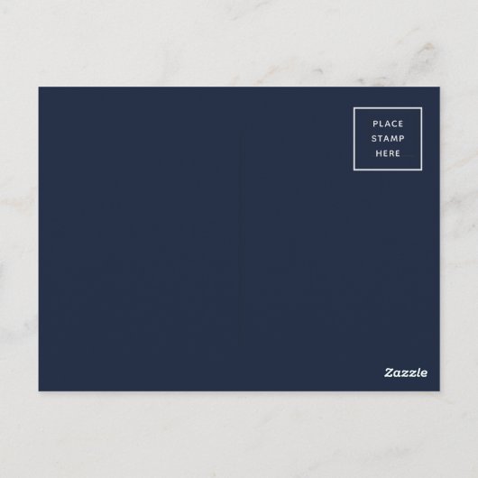 青モダン色と金ゴールドの応援の新年の写真 ポストカード (裏面)